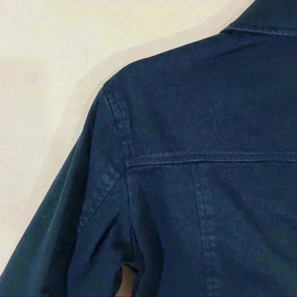 Express Black Denim Full Zip Collared Jean Jacket - Picture 8 of 14